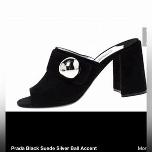 Prada suede size40 mulewith Silver bulbs- brand new